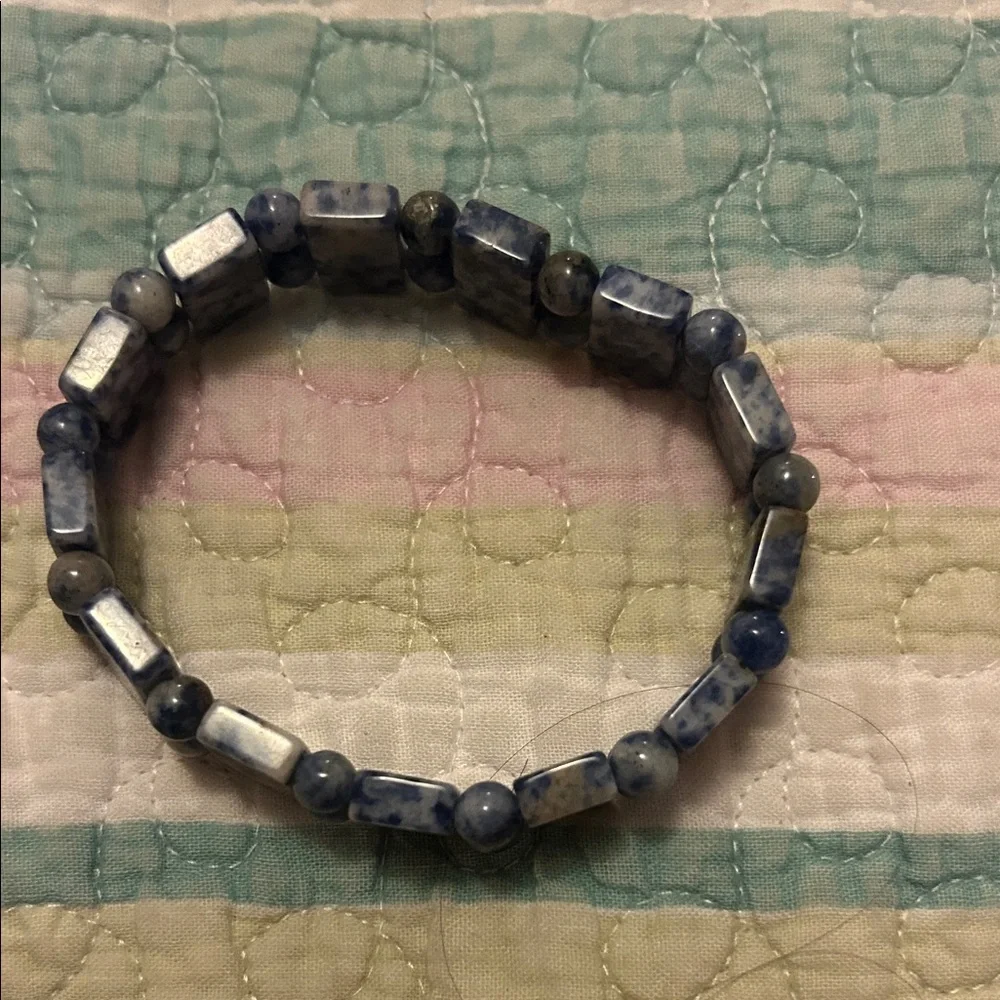 Blue Sodalite Stretch Bracelet - Women's Natural Stone Jewelry